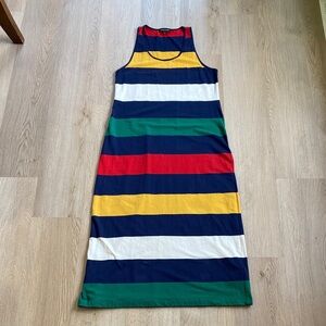 Hudson’s Bay Striped Tank Dress Multicolor Stripe Sleeveless Midi Dress Size L